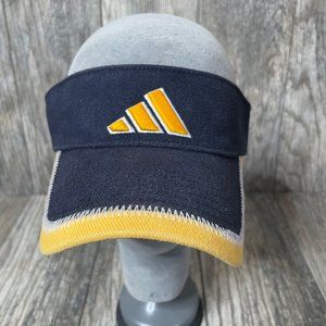Adidas Retro Blue Yellow Adjustable Strap Visor Blue Yellow Unisex